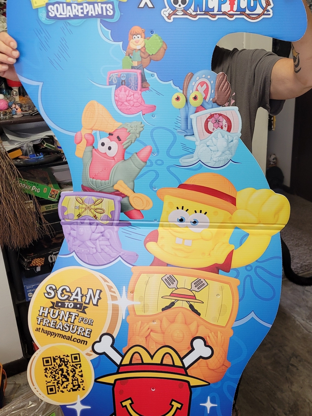 McDonald's SpongeBob SquarePants x One Piece Happy Meal Cardboard Standee 47x22